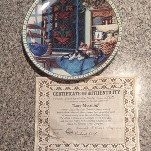 "Lazy Morning" Cozy Country Corners 1990 Decorative Plate by Edwin M. Knowles